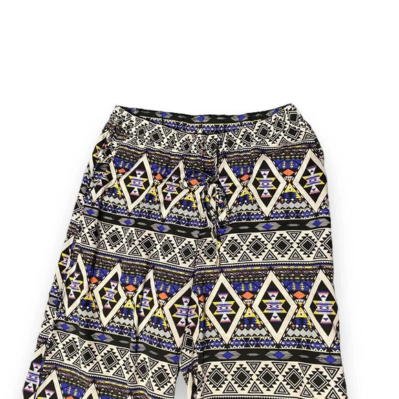 Poof! Aztec Festival Wide Leg Pants Size Medium - Picture 2 of 4